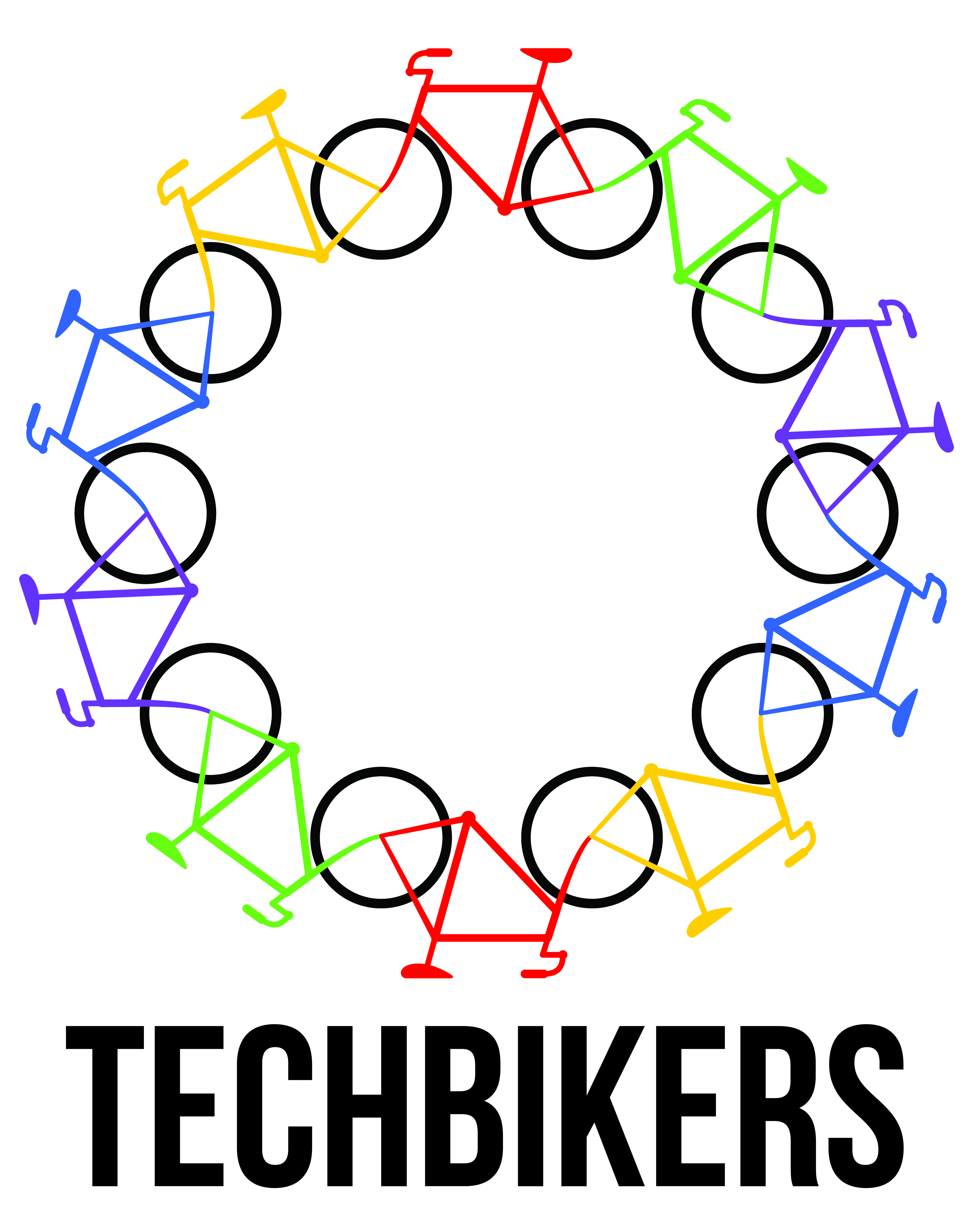 2018: die Techbikers im Ziel am Brandenburger Tor